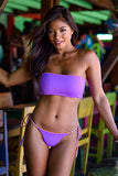 MANGO SUNSET BANDEAU SET - PURPLE/ORANGE