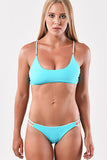 MAYA TOP & SAFFIRA BOTTOM  - WHITE/AQUA