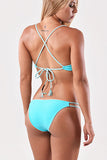 MAYA TOP & SAFFIRA BOTTOM  - WHITE/AQUA